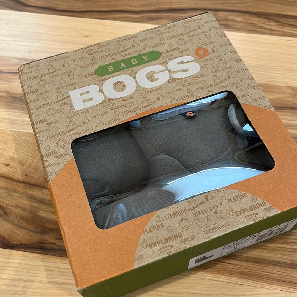 Baby bogs waterproof boots grey gray toddler size 9 new in box